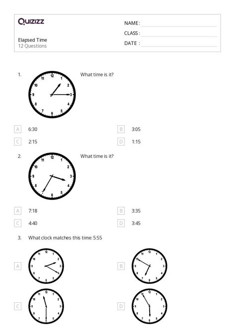 50+ Elapsed Time worksheets for 4th Grade on Quizizz | Free ...