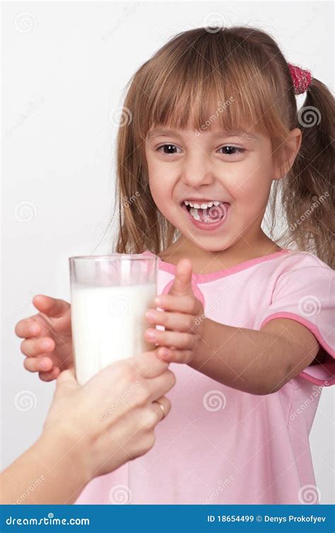 Girl With Milk Royalty Free Stock Images - Image: 18654499