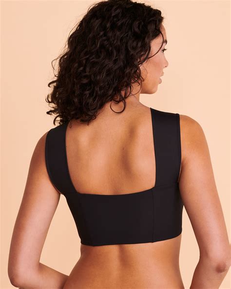 L*SPACE PARKER Convertible Bralette Bikini Top - Black | Bikini Village