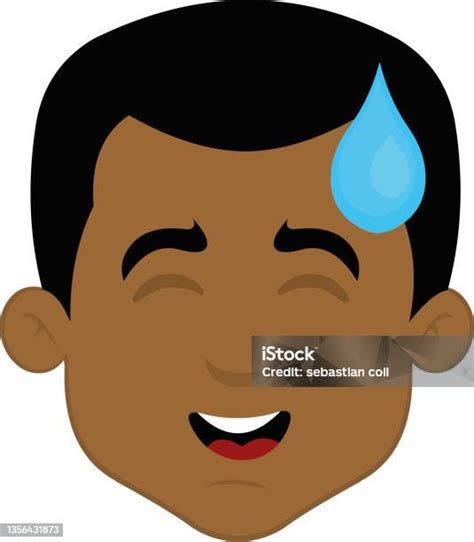 ilustrasi vektor wajah pria kartun  ekspresi malu ilustrasi stok