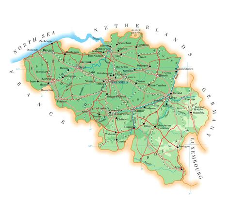 Karta över Europa Politiska Regionen