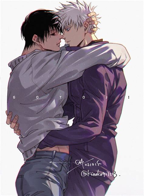 toji  gojo comic style art anime chibi gay anime