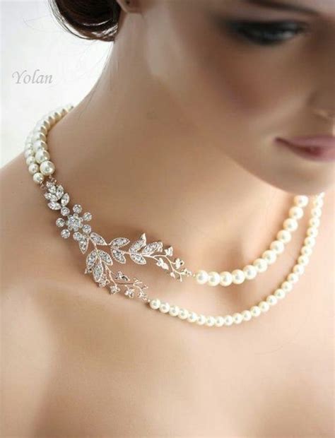 bellos detalles pearl jewelry wedding gold bridal necklace pearl