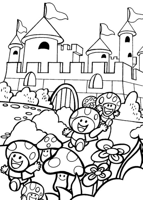 Coloring Mario s castle picture