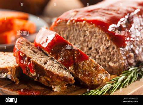 Homemade Ground Beef Meatloaf with Ketchup and Spices Stock Photo - Alamy