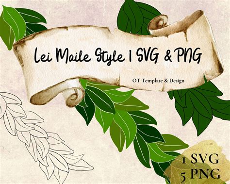 Maile Lei SVG Cut File, PNG Files, Digital Instant Download - Etsy