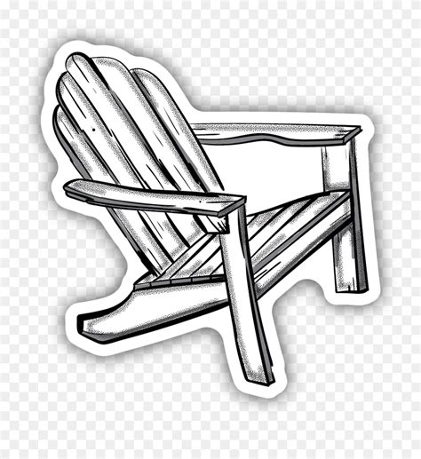 Download Adirondack Chair Sticker - Line Art Clipart (#5430021 ...