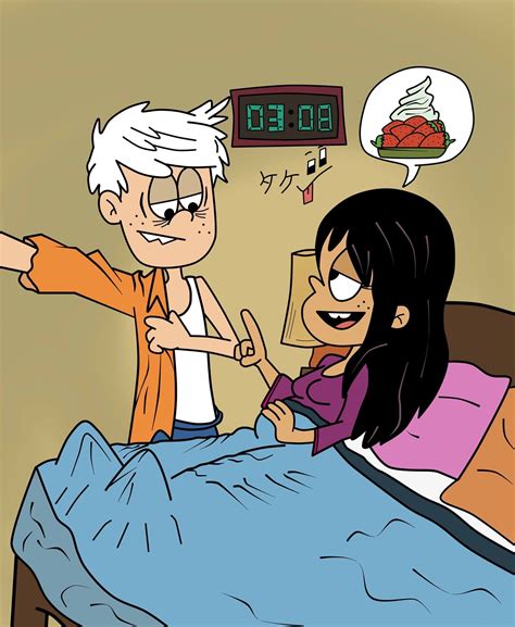 an animated image of a man and woman in bed talking to each other while
