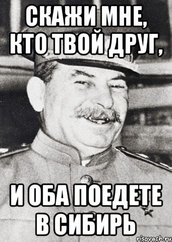 скажи мне, кто твой друг, и оба поедете в Сибирь, Мем stalin - Рисовач .Ру