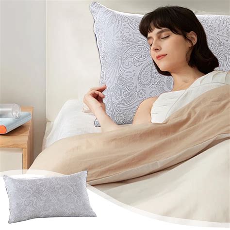 Fiudx King Size Pillows Cool Ice Silk Water Vertical Knitted Pillow Non