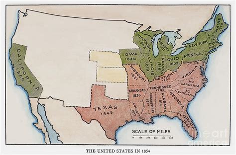 United States Map, 1854 by Granger