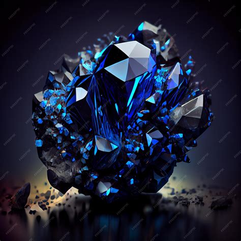 Premium Photo | Shiny crystal blue sapphire gem isolated on black