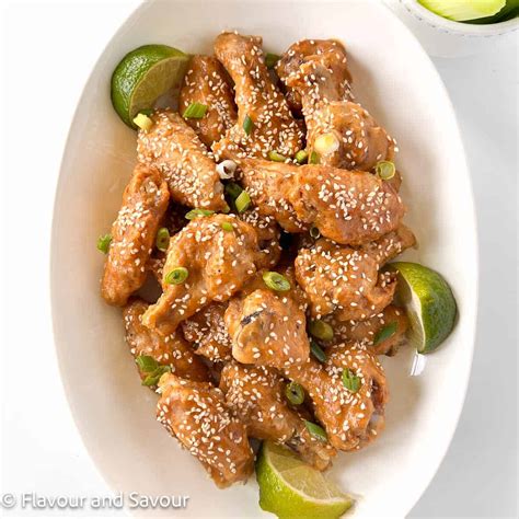 Air Fryer Thai Peanut Chicken Wings - Flavour and Savour
