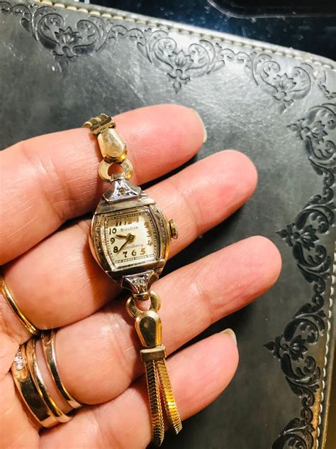 rare vintage ladies  bulova excellency real diamonds