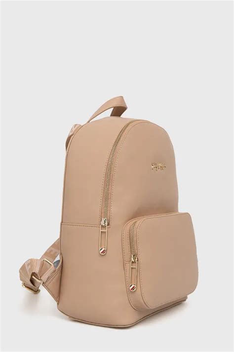 Рюкзак Tommy Hilfiger Iconic женский цвет бежевый маленький однотонный ...