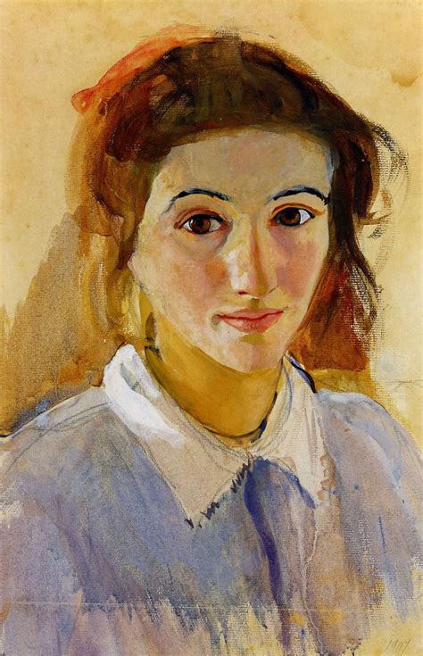 Zinaida Serebriakova (Russia 1884-1967) Self-portrait in a lilac blouse ...