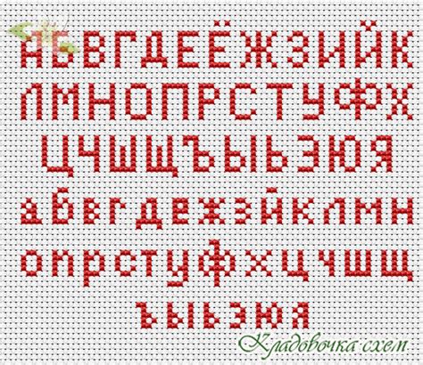 Русский алфавит для вышивки крестом