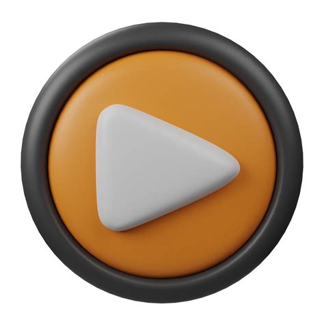 icon orange  play button  black border interface symbol