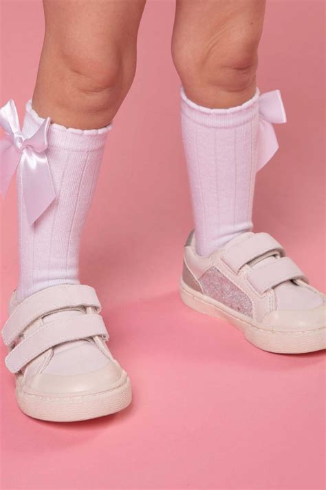 Meia 3 4 Branca Infantil - Meia Infantil 3/4 Branca com Lacinho Kukie - Maria Pirulita Moda Infantil