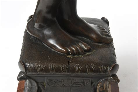 Large Egyptian Nude Woman Bronze Sculpture of Cleopatra by Michael