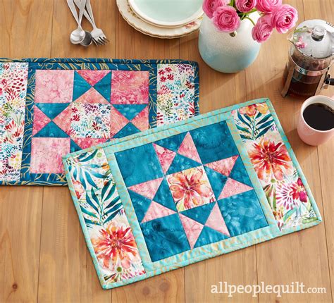 21 free quilted placemat patterns in round oval and rectangular designs ...