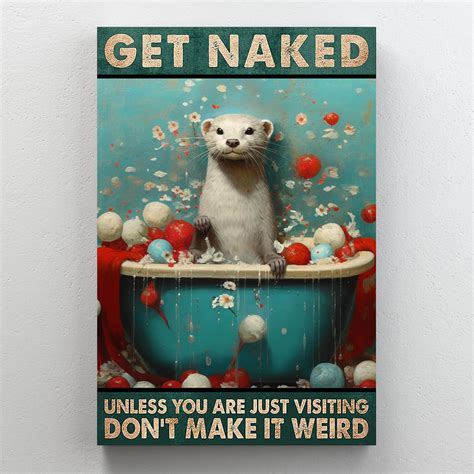 Trinx Otter Get Naked - 1 Piece Rectangle Graphic Art Print On Wrapped