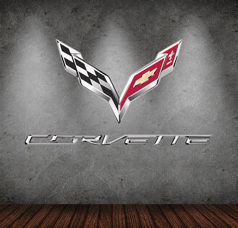 Corvette C7 Wall Decal Art Emblem Garage Wall Decor Racing Car - Etsy