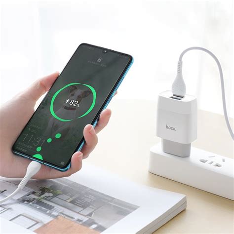 Адаптер Сетевой Hoco C73A Glorious 2USB/5V/2.4A + кабельType-C (white ...