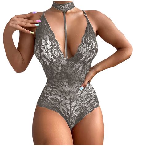 Lovskoo 2024 Women's One Piece Sleepwear Bodysuit Set Sleepwear Corset
