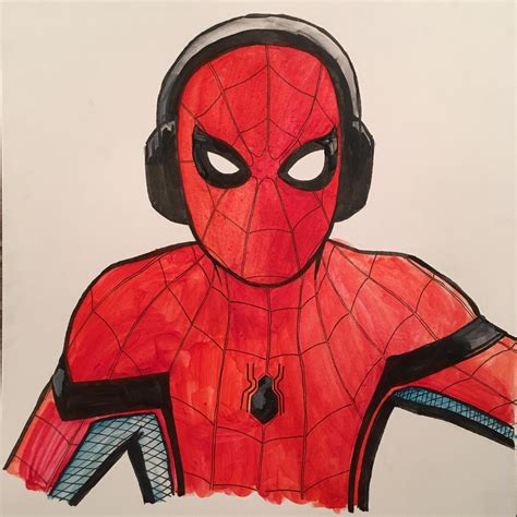 spiderman face draw 8