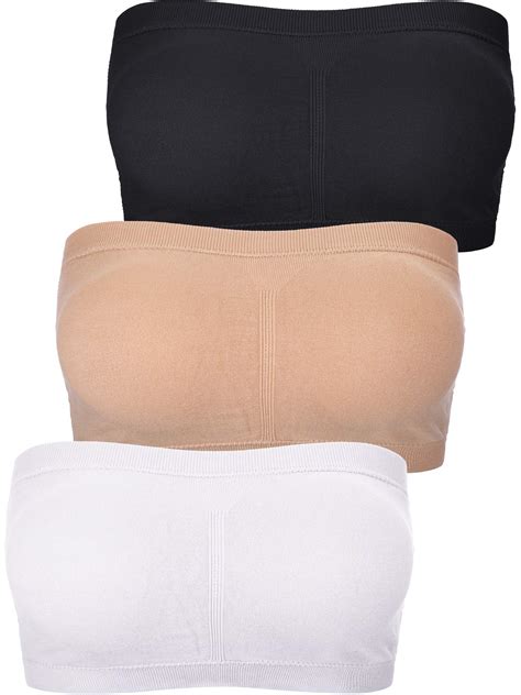 Women Bandeau Bra Padded Strapless Bralette Bra Seamless Bandeau Tube