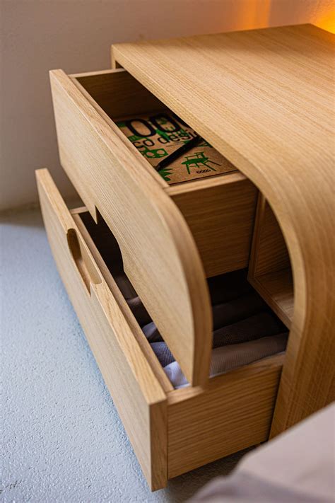Oak Wood Nightstand With Led Light. Minimal Style - Etsy