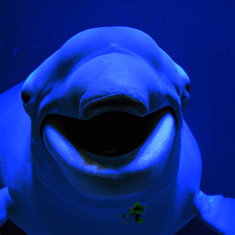 A Blue Whale in an Aquarium with a Happy Face · Creative Fabrica
