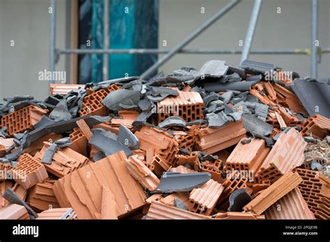 rubble  construction site  front  home stock photo alamy