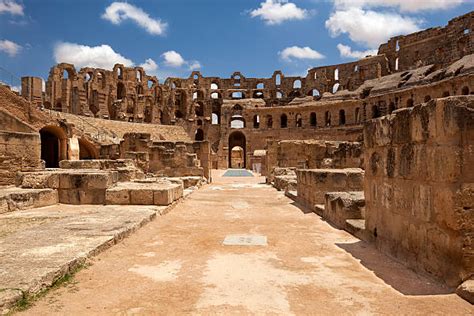el djem amphitheatre  tunisia stock  pictures royalty