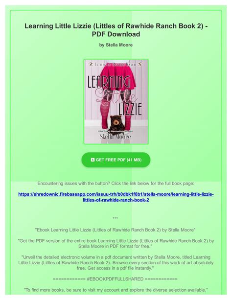 Ebook Learning Little Lizzie (Littles of Rawhide Ranch Book 2) by