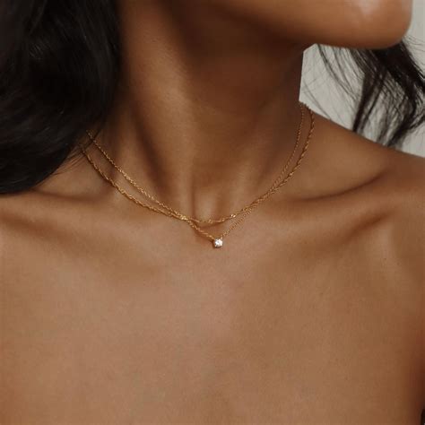 Dainty Diamond Solitaire Pendant Necklace | Holiday Gifts | Caitlyn ...