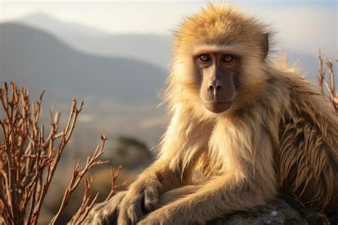 premium photo photo  monkey  natural habitat