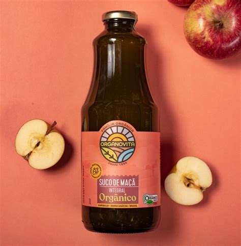Suco De Maca Integral - SUCO DE MAÇÃ INTEGRAL ORGÂNICO ORGANOVITA 1 L