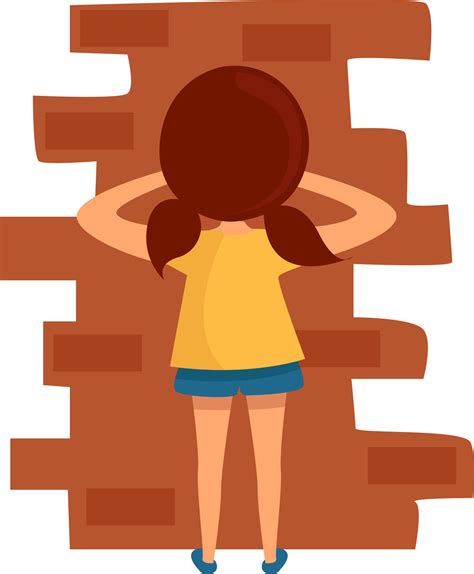 kid playing hide  seek illustration vector  white background