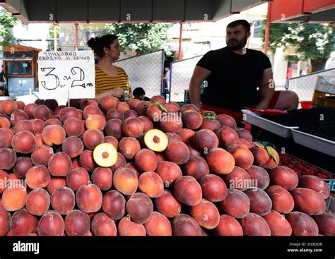 Fresh fruits sold at the Zhenski Pazar ( Ladies' Market ). This is one ...