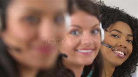 customer service representatives smiling stock footage video