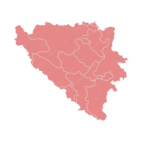 Силуэт и красная карта Боснии и Герцеговины | Премиум векторы