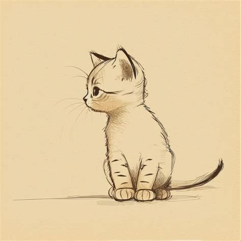 cute cat drawing cat sitting   ground dibujos aesthetic gatos