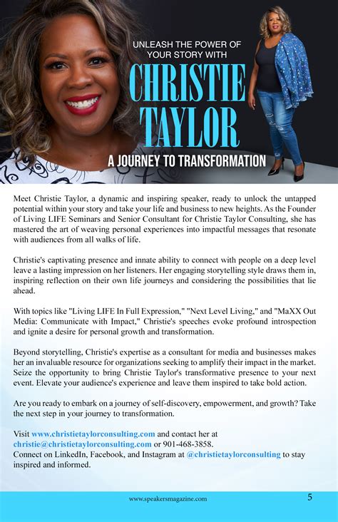 Christie Taylor: A Journey to Transformation | Speakers Magazine