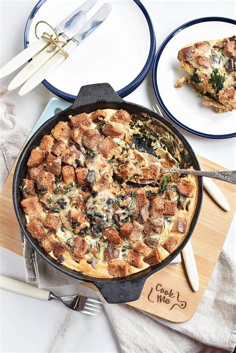 Spinach Mushroom Strata Recipe - Easy Step-by-Step Guide | COOK.ME
