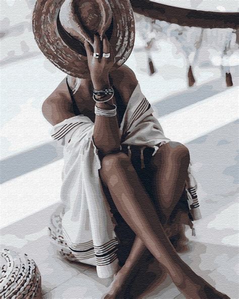 Картина по номерам «Стильная загорелая» | Paint by number, Girl with ...