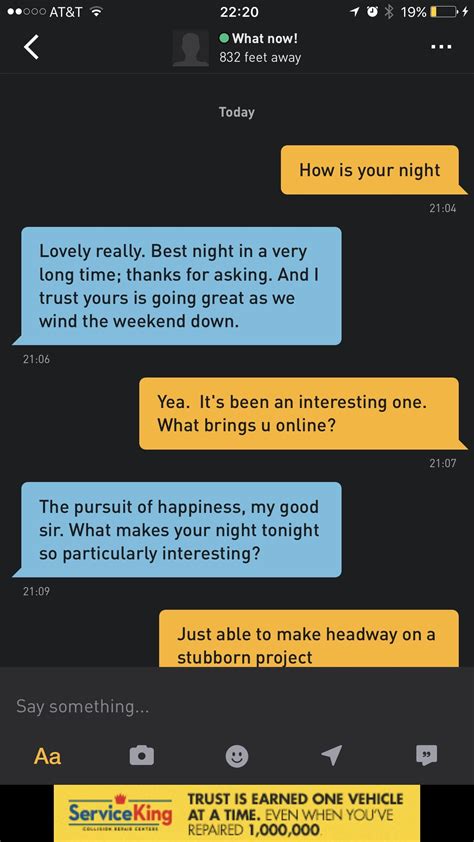 Bored last night on Grindr, I start a seemingly innocent conversation ...