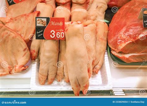 Carved Pieces of Serrano Iberico Ham at a Butcher in Pamplona Spain ...