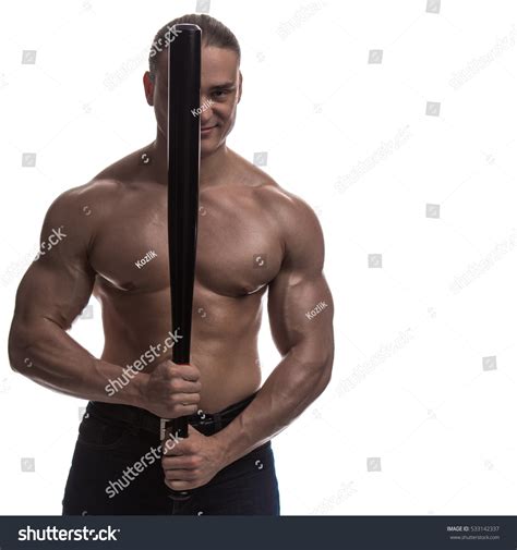 Portrait Brutal Man Bodybuilder Athlete Naked Stock Photo 533142337
